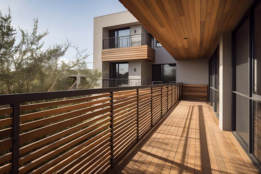 houten terras hardhout appartement